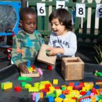 Children playing with lego