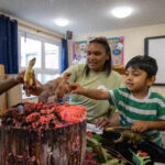 Playing with a Volcano at LEYF Children's Garden Nursery