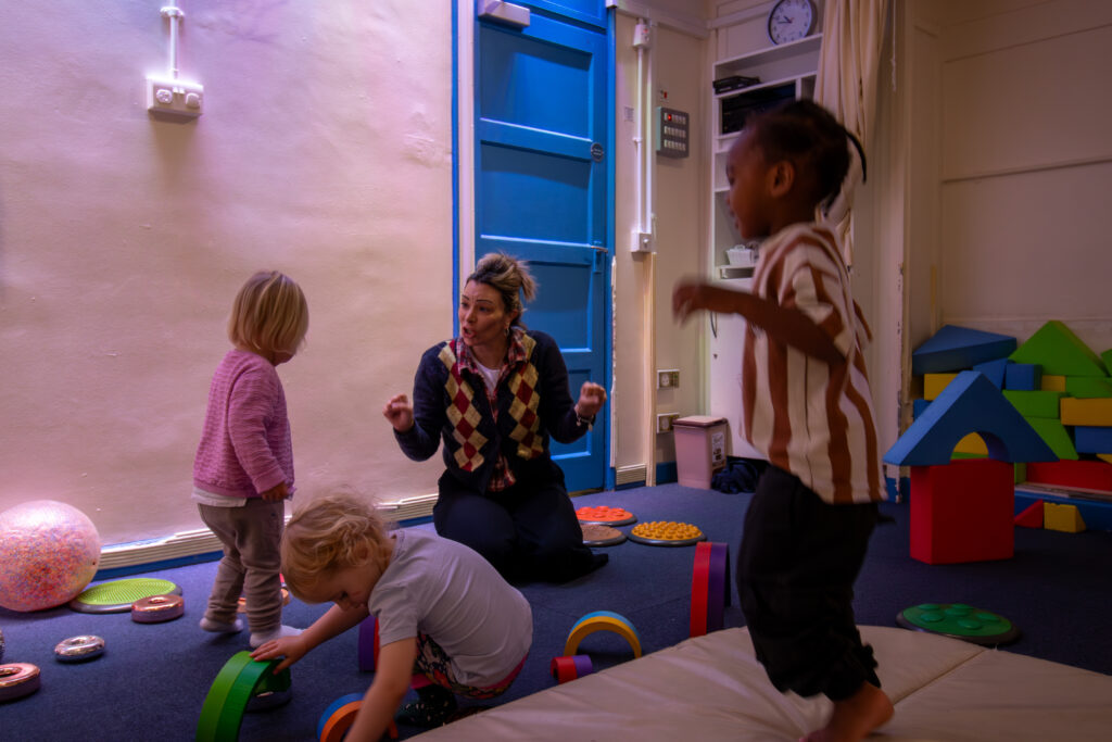 In the sensory room at LEYF Katharine Bruce