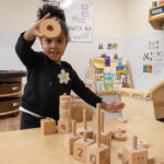 Playing with building blocks at LEYF Brixton Gardens