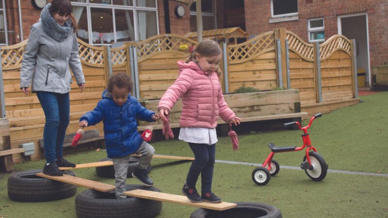 Obstacle course in Bessborough nursery garden