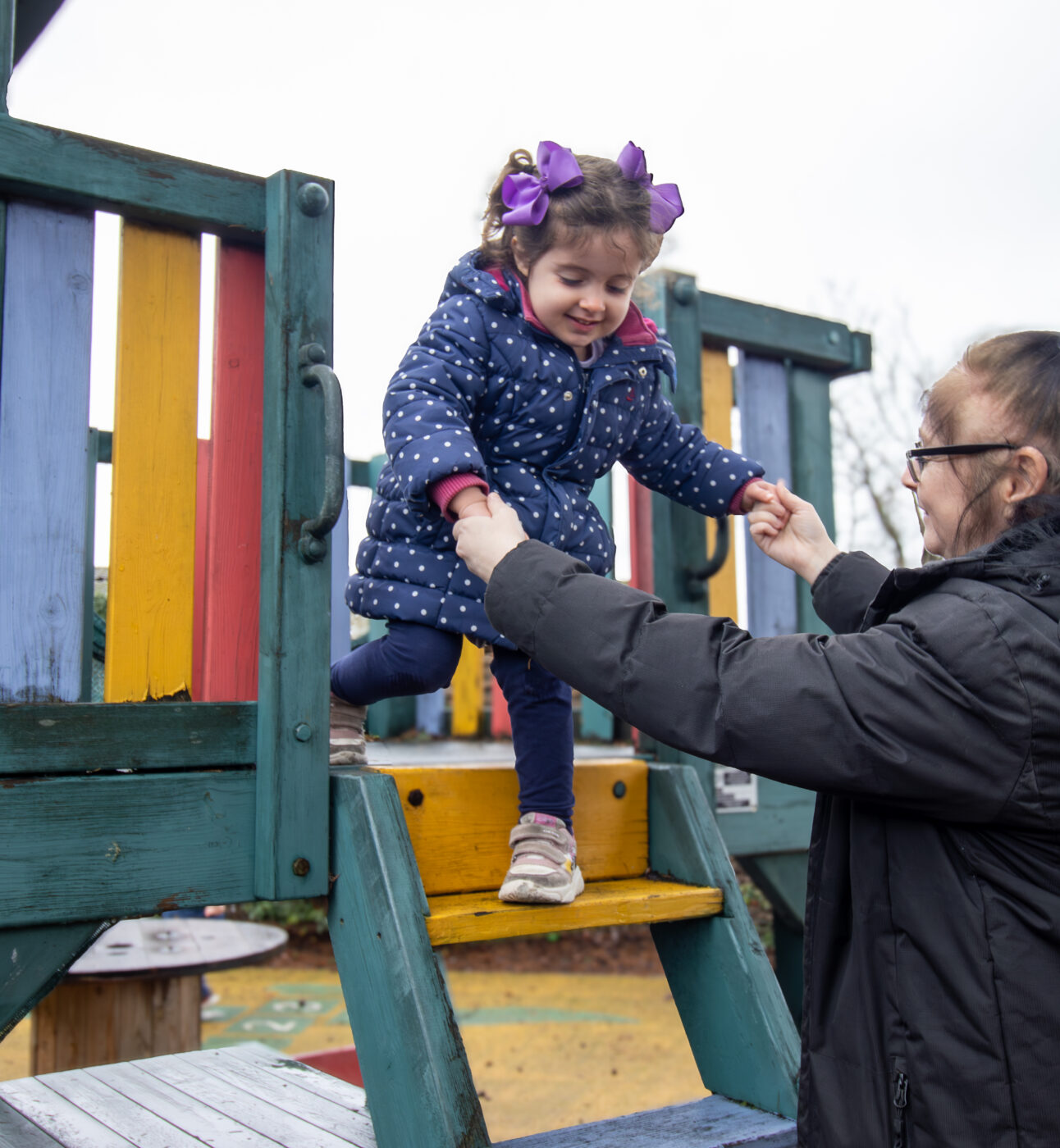 Child on climbing frame